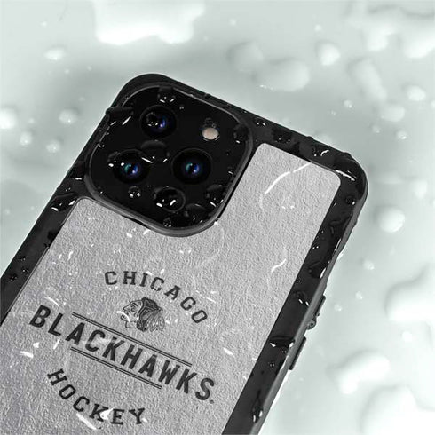 NHL Chicago Blackhawks Black Text iPhone 15 Pro Waterproof Case